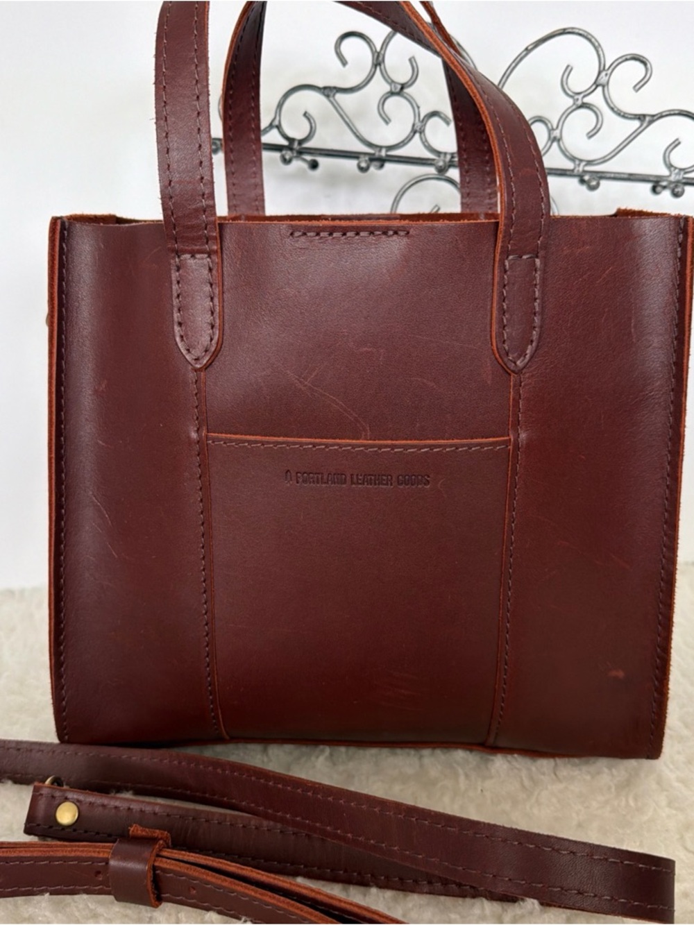 Portland Leather Brown/Cognac Leather Tote